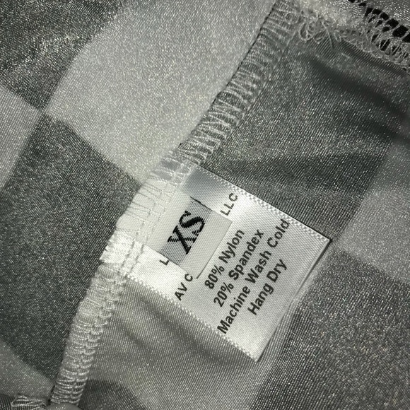 XS Eat Sleep Rave checkered leggings - Picture 2 of 2